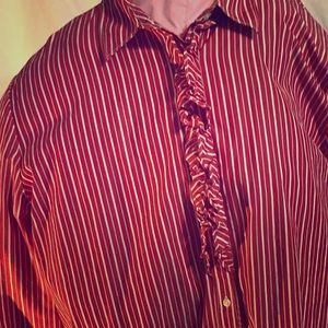 TOMMY HILFIGER Size 24 blouse. Red & white stripes
